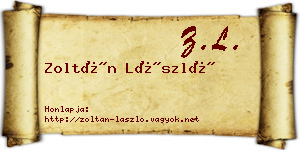 Zoltán László névjegykártya
